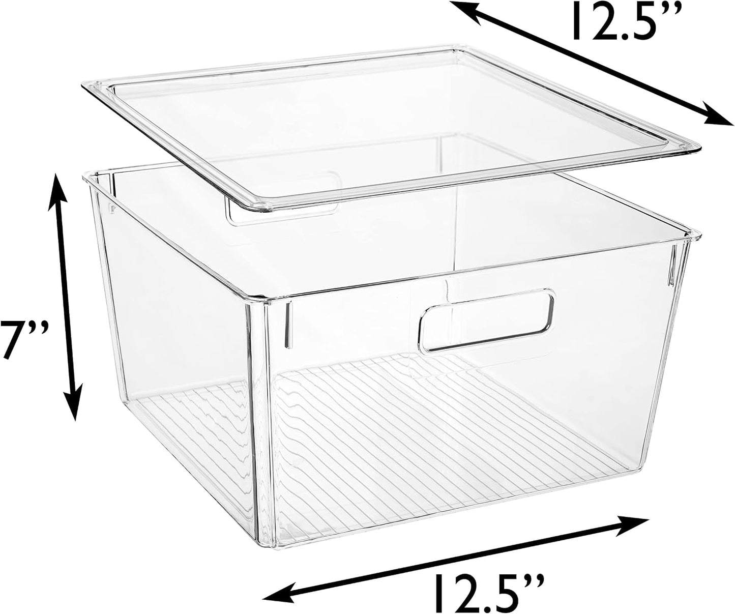 Plastic Storage Bins with Lids XL – Perfect Kitchen Organization or Pantry Storage – Fridge Organizer, Pantry Organization and Storage Bins, Cabinet Organizers