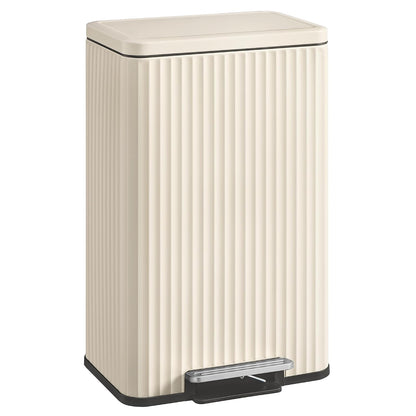 Trash Can, 13 Gallon (50 L) Garbage Can for Kitchen, with Lid, Pedal, and Removable Inner Bucket, Soft Close, Stainless Steel