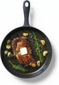 12 Inch Smooth Cast Iron Skillet - Naturally Non-Stick, Pre-Seasoned Frying Pan, Smooth Finish for Grilling, Frying, Sauteing, Searing, Baking - Use on Oven, Stove, Grill, or Campfire