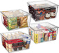 Plastic Storage Bins with Lids XL – Perfect Kitchen Organization or Pantry Storage – Fridge Organizer, Pantry Organization and Storage Bins, Cabinet Organizers