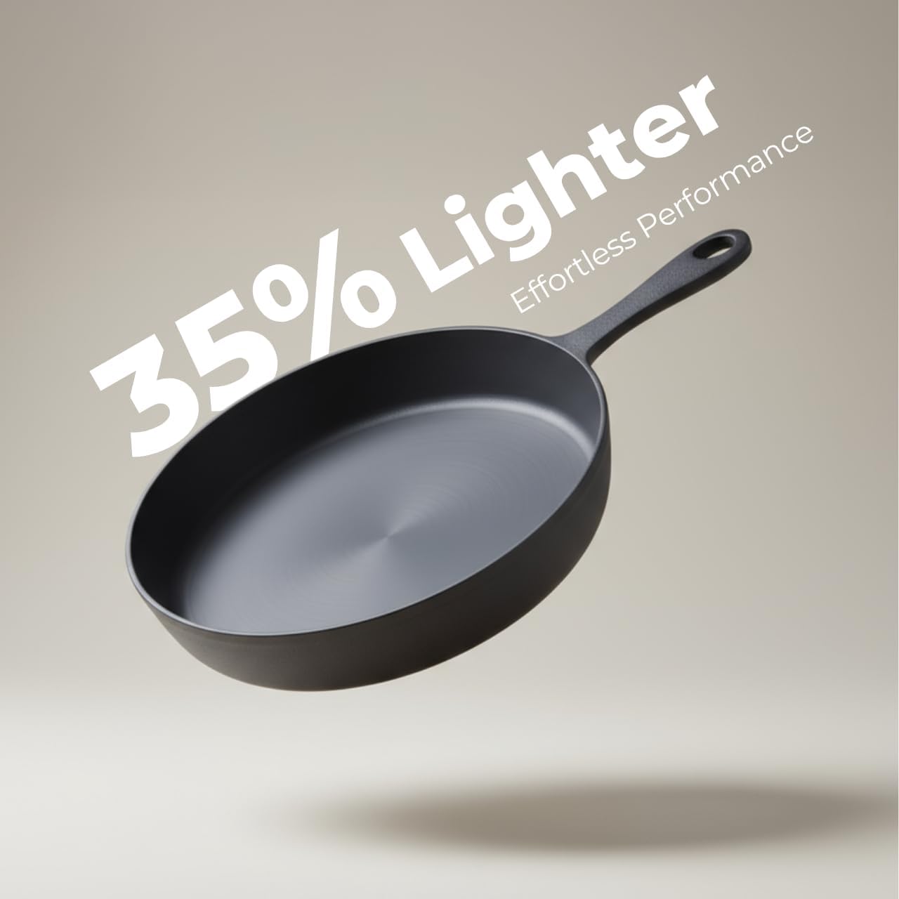 12 Inch Smooth Cast Iron Skillet - Naturally Non-Stick, Pre-Seasoned Frying Pan, Smooth Finish for Grilling, Frying, Sauteing, Searing, Baking - Use on Oven, Stove, Grill, or Campfire