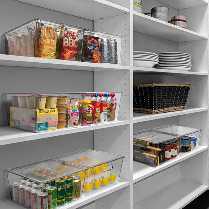 Plastic Storage Bins with Lids XL – Perfect Kitchen Organization or Pantry Storage – Fridge Organizer, Pantry Organization and Storage Bins, Cabinet Organizers