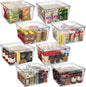 Plastic Storage Bins with Lids XL – Perfect Kitchen Organization or Pantry Storage – Fridge Organizer, Pantry Organization and Storage Bins, Cabinet Organizers