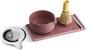 Matcha Set, 6-Piece Ceramic Matcha Bowl Kit with Display Tray | Bamboo Whisk with Stand, Steel Sifter and Spoon, Pour Spout Bowl, Dishwasher Safe, for Home and Ceremony